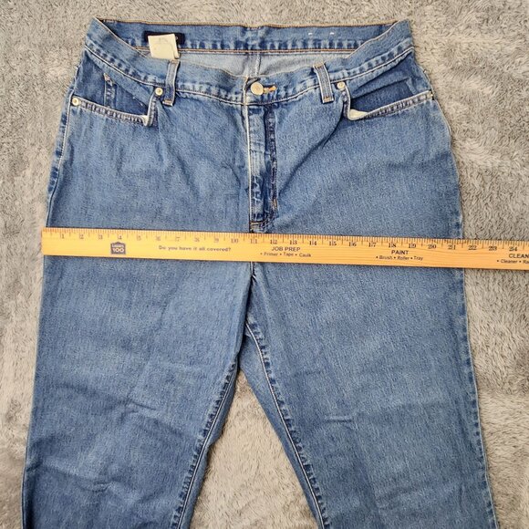 Lands End Jeans Womens 14 Blue Straight Denim 100% Cotton Medium Wash Casual - Picture 7 of 16